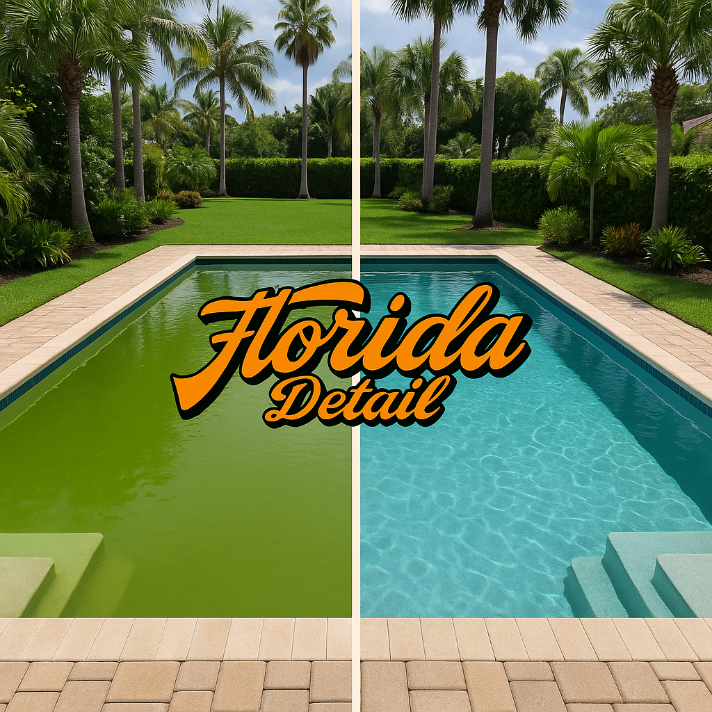Green To Clean Service Port Charlotte | Green to Crystal Clear - FloridaDetail.Com Green Pool Green To Clean Service Port Charlotte | Green to Crystal Clear