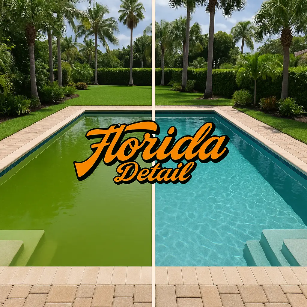 Green To Clean Service Port Charlotte | Green to Crystal Clear - FloridaDetail.Com Green Pool Green To Clean Service Port Charlotte | Green to Crystal Clear