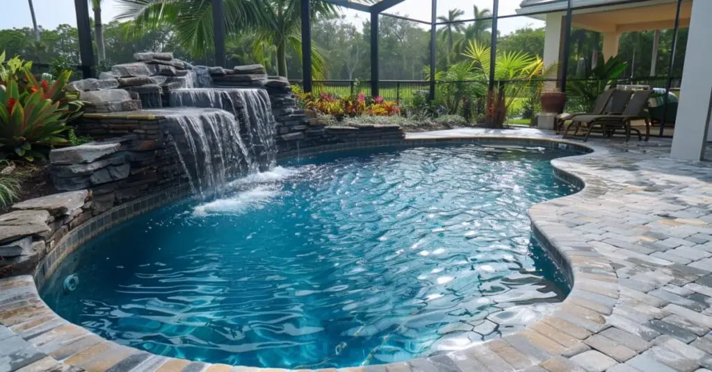 Florida pool waterfall