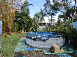 Pool robot cleaning hurricane debris