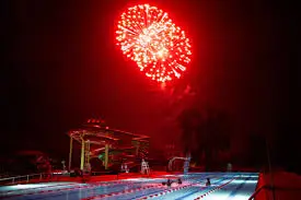 pool fireworks residue