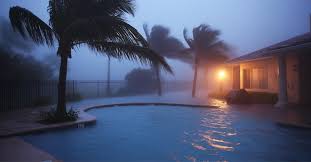 storm debris in Port Charlotte pool