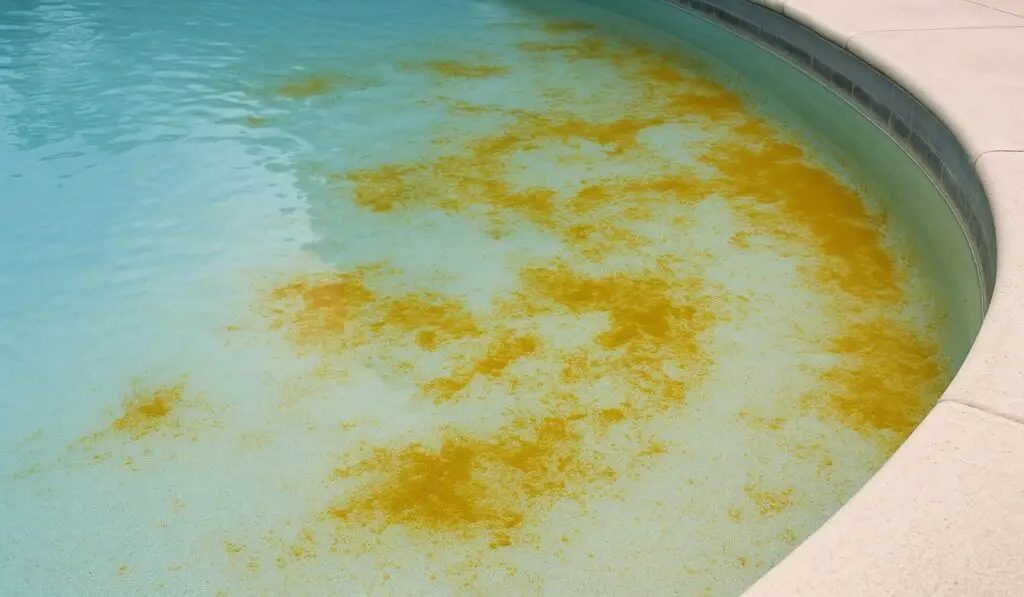 mustard algae on Florida pool wall