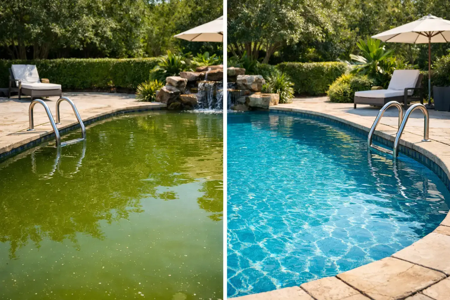 Before After Green Pool Restoration Results