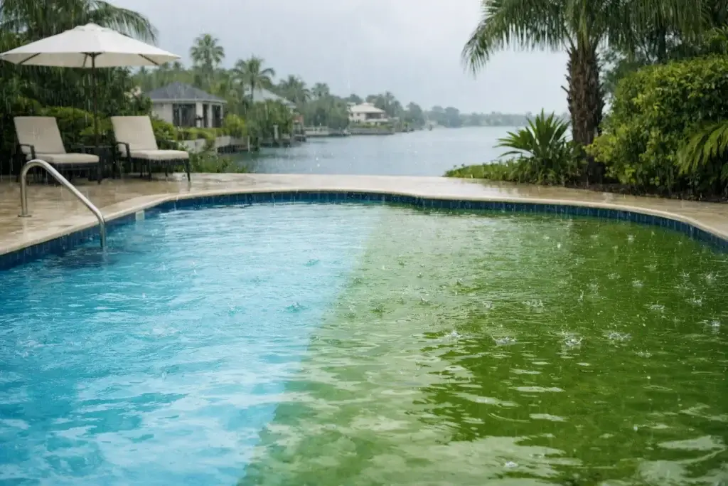 Can Rain Turn Pool Green? What Florida Owners Should Know